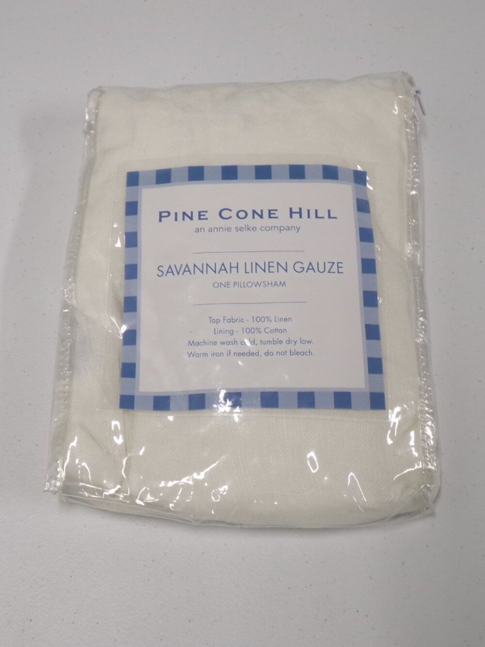 NEW Pine Cone Hill Savannah Linen Gauze EURO Pillow Sham White Annie Selke